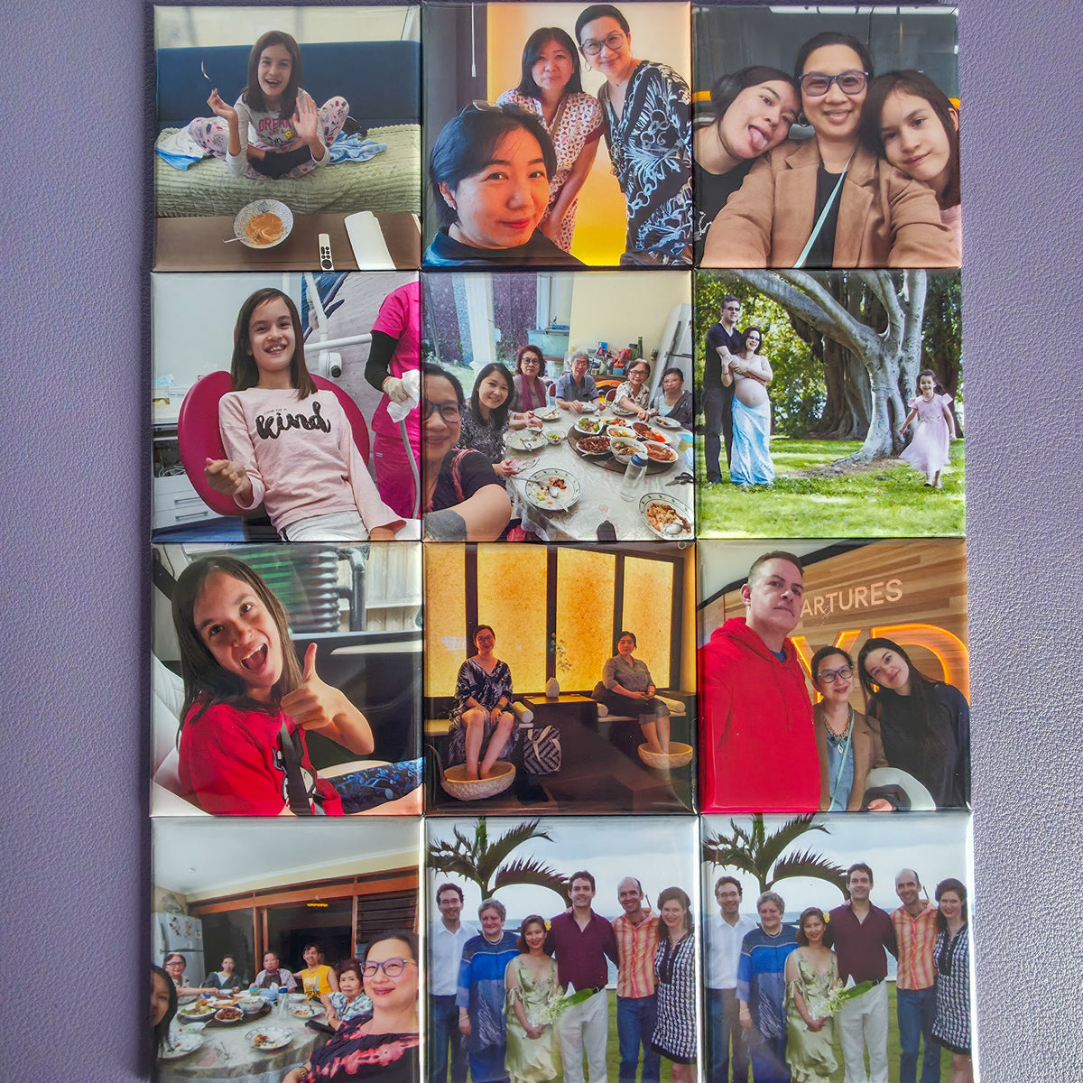 Custom Square Photo Magnets – Set of 12 | 50mm