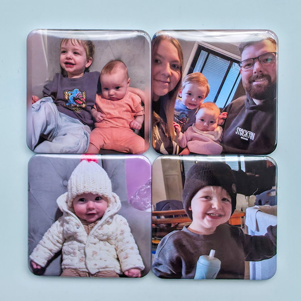 04x Square Custom Photo Magnets