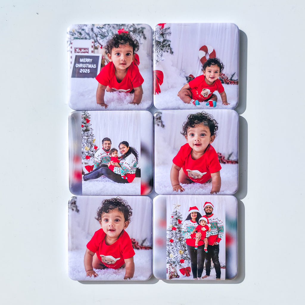 06x Square Custom Photo Magnets
